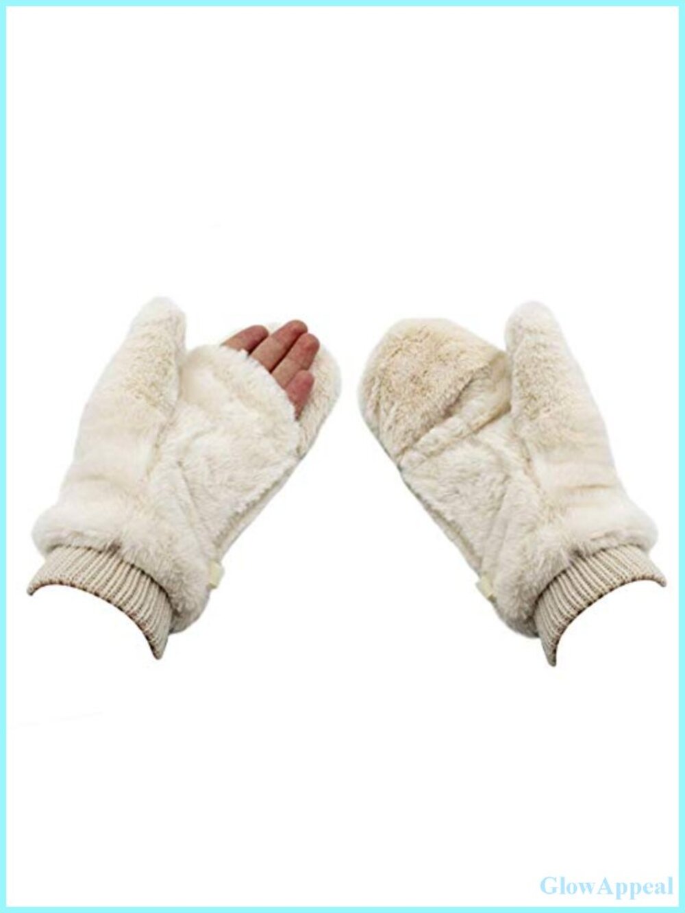 Convertible Wool Mittens with Fleece Lining, Windproof Winter Gloves for